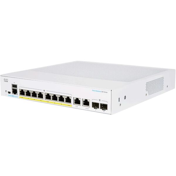 cisco systems switch di rete  cbs250 gestito l3 gigabit ethernet (10/100/1000) supporto power over (poe) 1u grigio [cbs250-8fp-e-2g-uk]