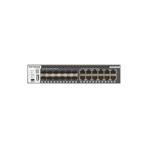 netgear switch di rete  m4300-12x12f gestito l2/l3 10g ethernet (100/1000/10000) 1u nero [xsm4324s-100nes]