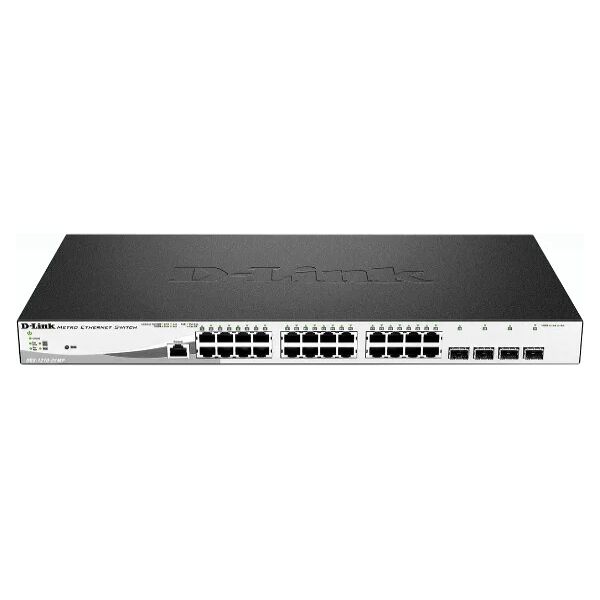 d-link dgs-1210-28mp switch di rete gestito l2 gigabit ethernet (10/100/1000) supporto power over (poe) 1u nero, grigio [dgs-1210-28mp]