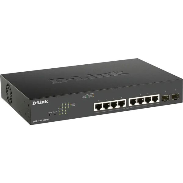 d-link switch di rete  10-port poe+gigabit smart managed switc gestito gigabit ethernet (10/100/1000) [dgs-1100-10mpv2/b]