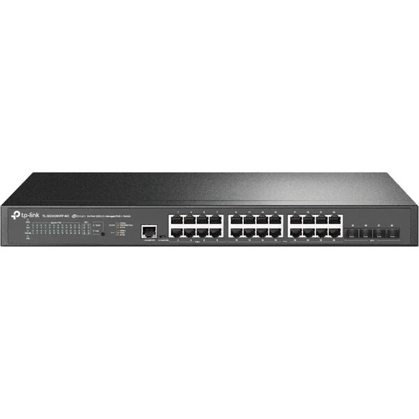 tp-link jetstream tl-sg3428xpp-m2 switch di rete gestito l2+ 2.5g ethernet (100/1000/2500) supporto power over (poe) 1u nero [tl-sg3428xpp-m2]