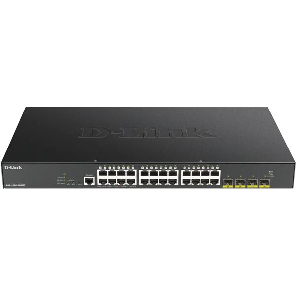 d-link dgs-1250-28xmp switch di rete gestito l3 gigabit ethernet (10/100/1000) supporto power over (poe) nero [dgs-1250-28xmp]