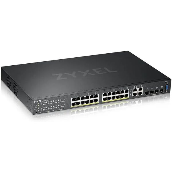 zyxel gs2220-28hp-eu0101f switch di rete gestito l2 gigabit ethernet (10/100/1000) supporto power over (poe) nero [gs2220-28hp-eu0101f]