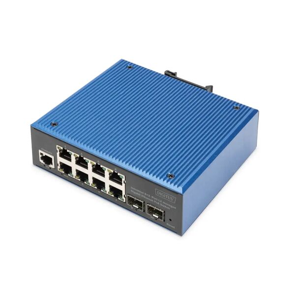 digitus switch di rete  industriale gigabit ethernet poe gestito a 8+2 porte l2 [dn-651157]