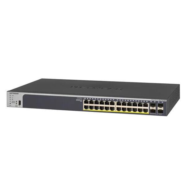 netgear switch di rete  gs728tpp gestito l2/l3/l4 gigabit ethernet (10/100/1000) supporto power over (poe) 1u nero [gs728tpp-200eus]