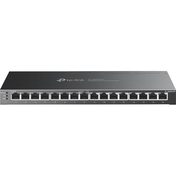 tp-link jetstream tl-sg2016p switch di rete l2/l3/l4 gigabit ethernet (10/100/1000) supporto power over (poe) nero [tl-sg2016p]