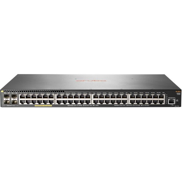 hp switch di rete  aruba 2930f 48g poe+ 4sfp+ gestito l3 gigabit ethernet (10/100/1000) supporto power over (poe) 1u grigio [jl256a#abb]