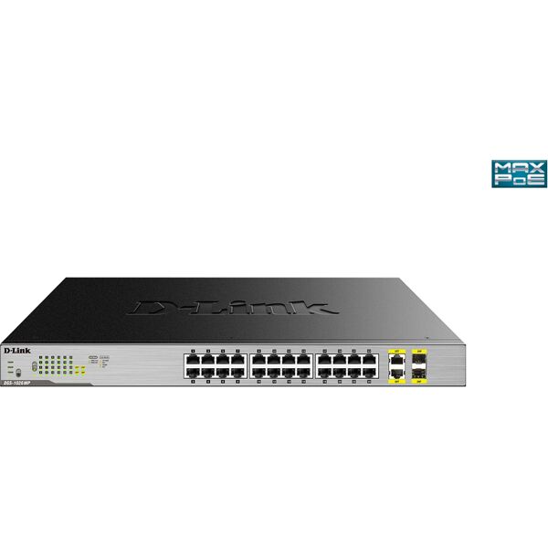 d-link dgs-1026mp switch di rete non gestito gigabit ethernet (10/100/1000) supporto power over (poe) nero, grigio [dgs-1026mp]