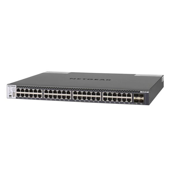 netgear switch di rete  m4300-48x gestito l3 10g ethernet (100/1000/10000) 1u nero [xsm4348cs-100nes]