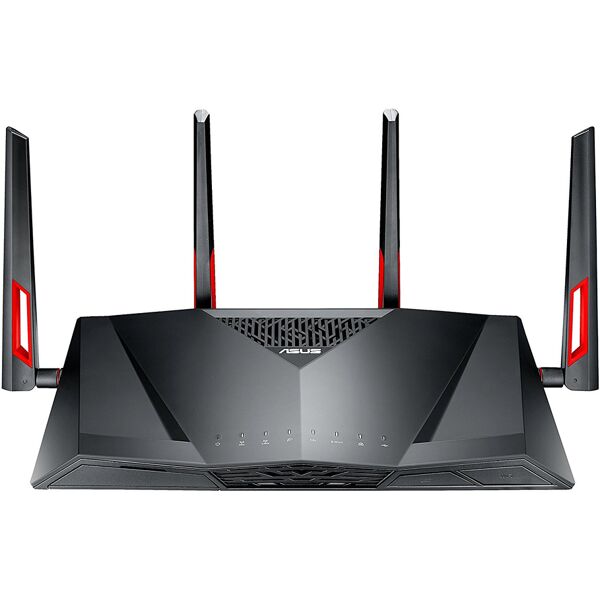 asus dsl-ac88u router wireless gigabit ethernet dual-band (2.4 ghz/5 ghz) nero, rosso [dsl-ac88u]