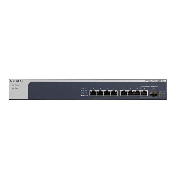 netgear switch di rete  xs508m non gestito 10g ethernet (100/1000/10000) grigio, argento [xs508m-100eus]