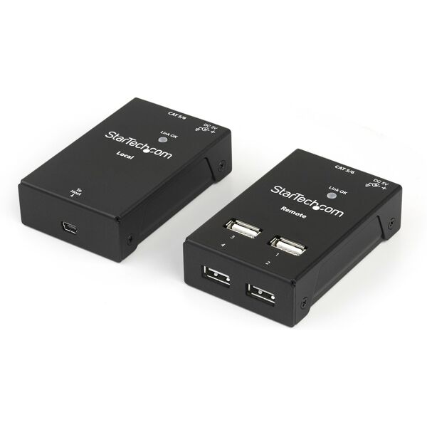 startech.com prolunga/extender usb 2.0 a 4 porte via cat5 o cat6 - estensore usb2.0 cavo cat5/cat6 fino 40m [usb2004extv]