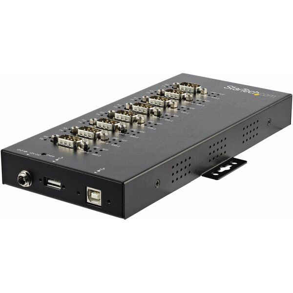 startech.com hub usb  seriale 8 porte da a rs232/rs485/rs422 -hub convertitore industriale 2.0 db9 - protezione ip30 in metallo installabile su barra din esd 15kv [icusb234858i]