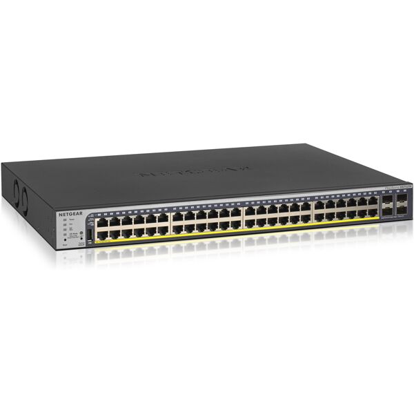 netgear switch di rete  gs752tp gestito l2/l3/l4 gigabit ethernet (10/100/1000) supporto power over (poe) 1u nero [gs752tp-200eus]