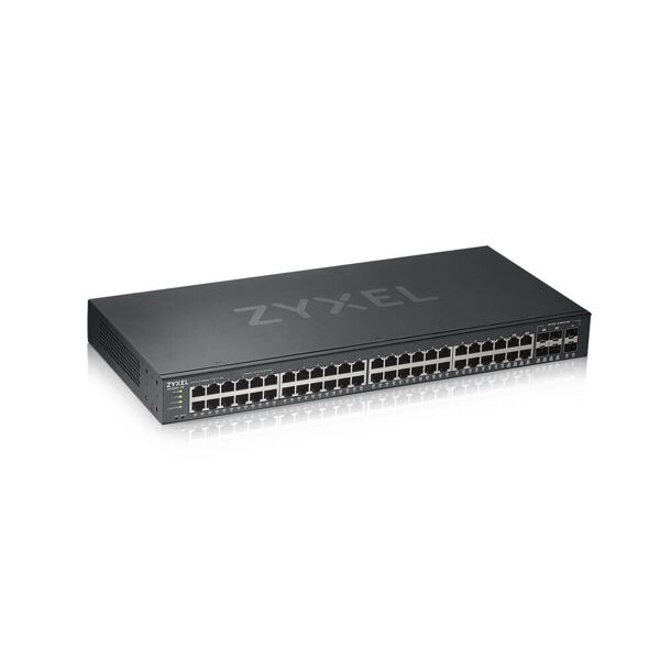 zyxel switch di rete  gs1920-48v2 gestito gigabit ethernet (10/100/1000) nero [gs1920-48v2-eu0101f]