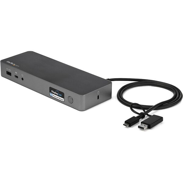 startech.com docking station usb-c e usb-a - universale per portatili, doppio 4k dp hdmi, 60w pd, mac/windows/chrome os, hub 4x usb 5gbps, gbe [dk30c2dppdue]