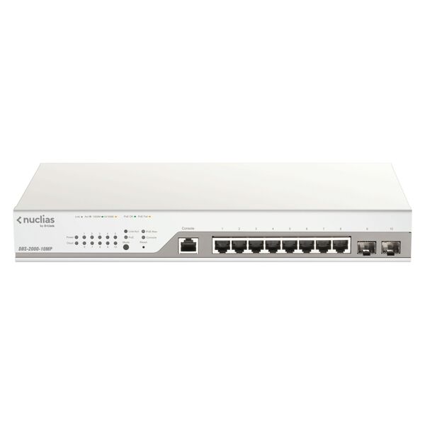 d-link dbs-2000-10mp switch di rete gestito l2 gigabit ethernet (10/100/1000) supporto power over (poe) grigio [dbs-2000-10mp]