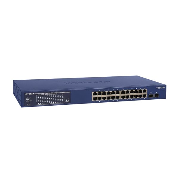 netgear gs724tp-300eus switch di rete gestito l2/l3/l4 gigabit ethernet (10/100/1000) supporto power over (poe) blu [gs724tp-300eus]