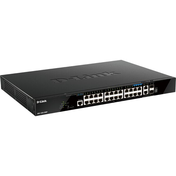 d-link dgs-1520-28mp/e switch di rete gestito l3 gigabit ethernet (10/100/1000) supporto power over (poe) 1u nero [dgs-1520-28mp/e]