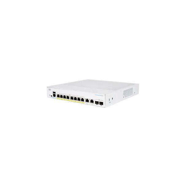 cisco systems switch di rete  cbs350 gestito l3 gigabit ethernet (10/100/1000) supporto power over (poe) 1u grigio [cbs350-8p-2g-uk]