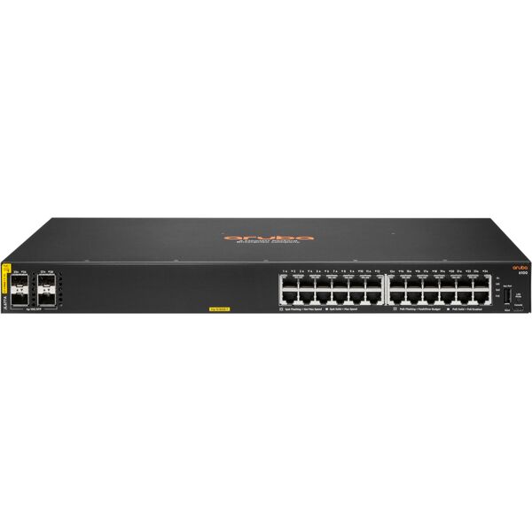 hp switch di rete aruba 6100 24g class4 poe 4sfp+ 370w gestito l3 gigabit ethernet (10/100/1000) supporto power over (poe) 1u nero [jl677a#abb]