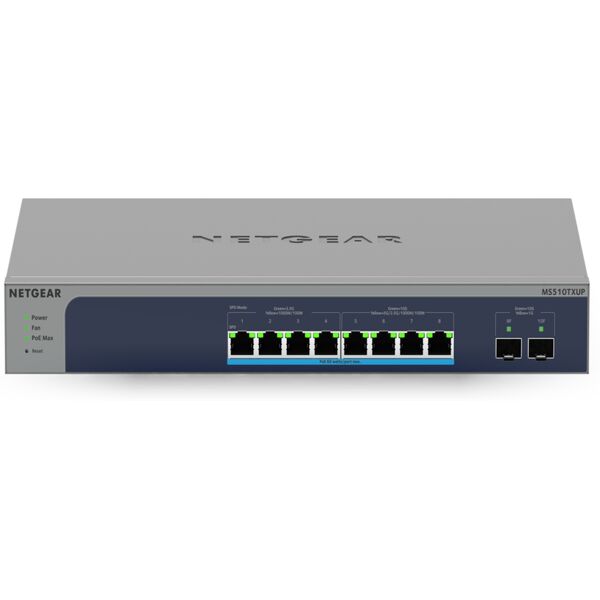 netgear ms510txup switch di rete gestito l2/l3/l4 10g ethernet (100/1000/10000) supporto power over (poe) grigio, blu [ms510txup-100eus]