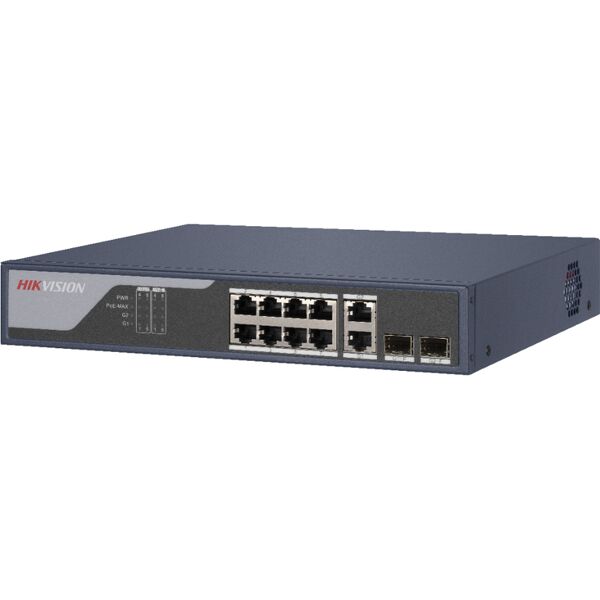 hikvision ds-3e1310p-si switch di rete gestito l2 gigabit ethernet (10/100/1000) supporto power over (poe) nero [301802015]