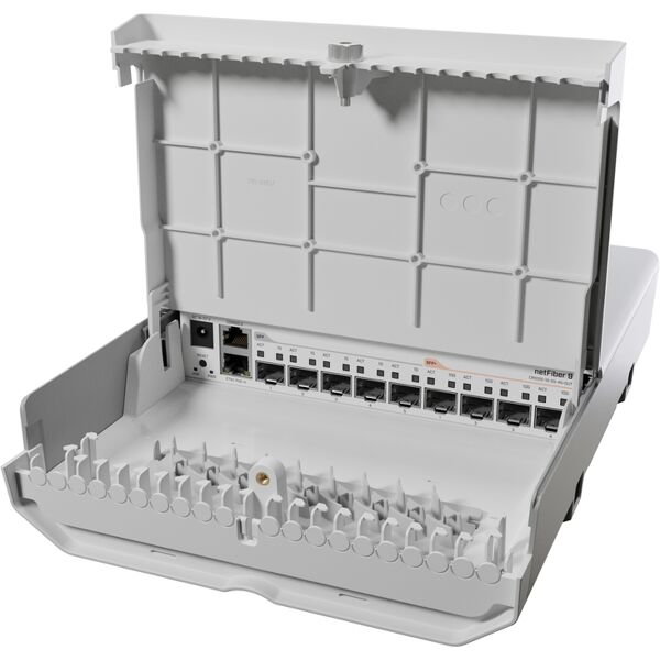 mikrotik switch di rete  netfiber 9 gigabit ethernet (10/100/1000) supporto power over (poe) bianco [crs310-1g-5s-4s+out]