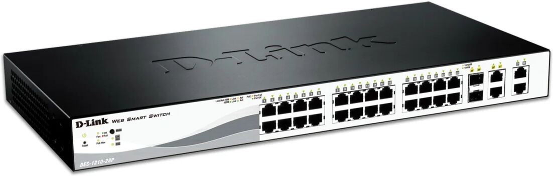 d-link des-1210-28p switch di rete gestito l2 supporto power over ethernet (poe) [des-1210-28p]