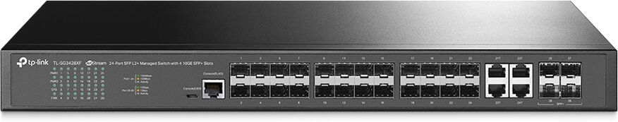 tp-link jetstream tl-sg3428xf switch di rete gestito l2+ 1u nero [tl-sg3428xf]