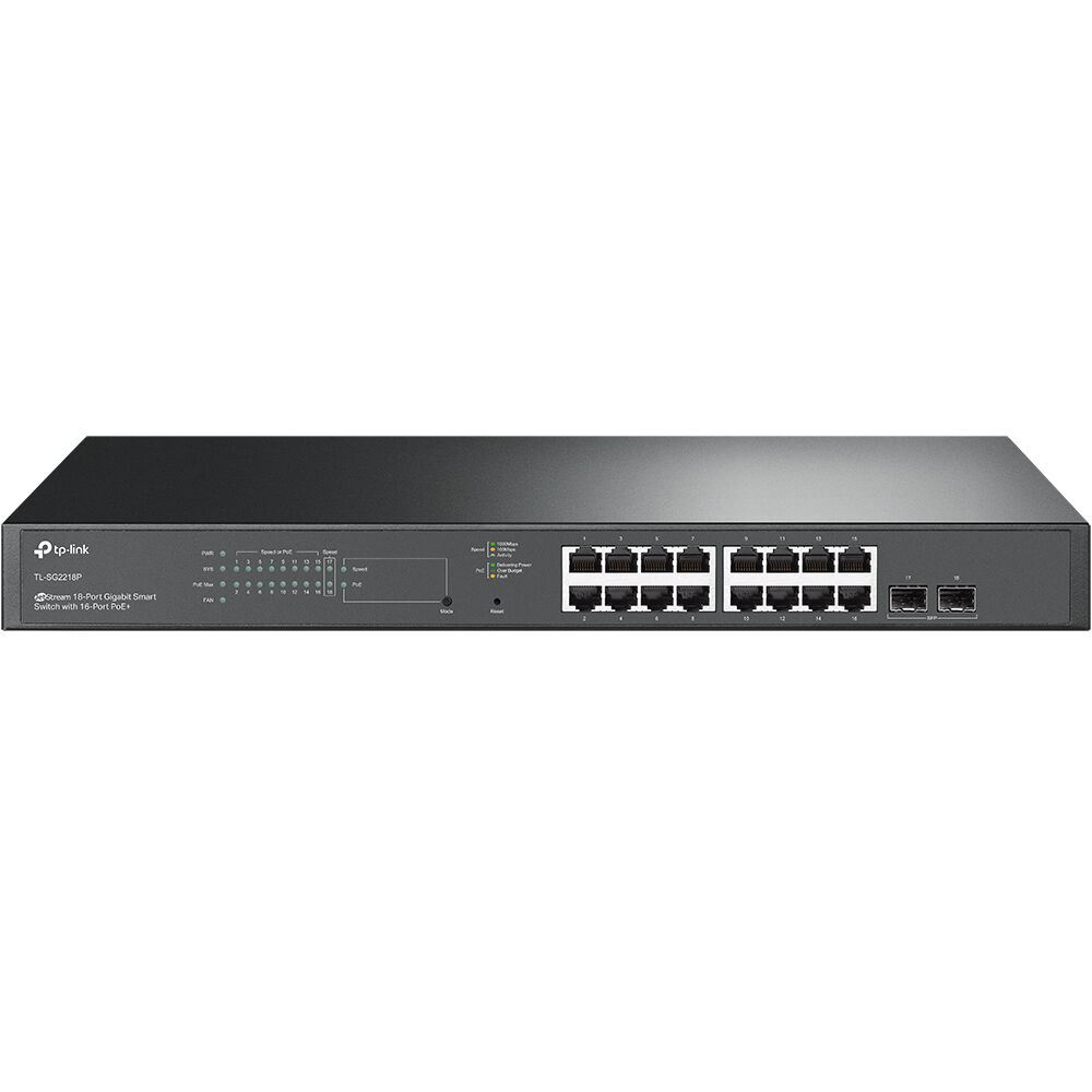 tp-link jetstream tl-sg2218p switch di rete gestito l2/l2+ gigabit ethernet (10/100/1000) supporto power over (poe) 1u nero [tl-sg2218p]