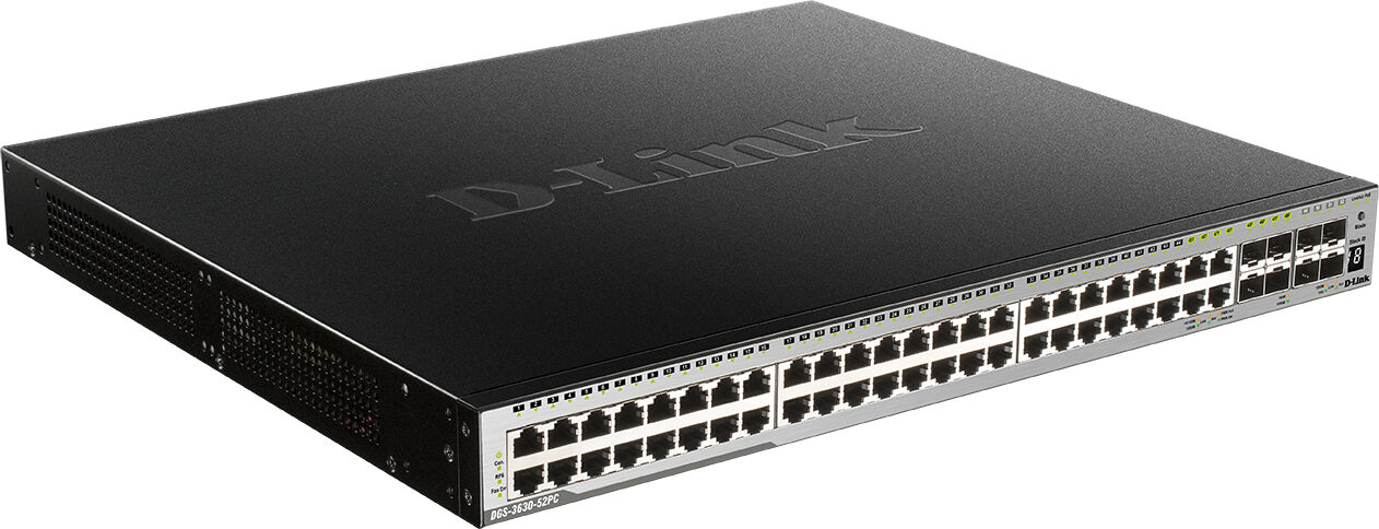 d-link dgs-3630-52pc/si switch di rete gestito l3 gigabit ethernet (10/100/1000) supporto power over (poe) nero, grigio [dgs-3630-52pc/si]