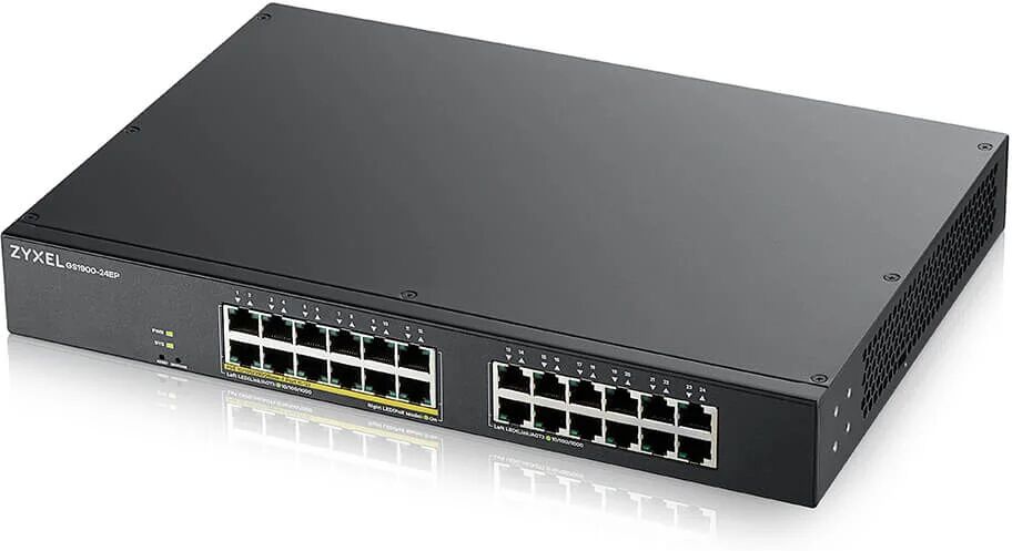 Zyxel Switch di rete  GS1900-24EP Gestito L2 Gigabit Ethernet (10/100/1000) Supporto Power over (PoE) Nero [GS1900-24EP-EU0101F]