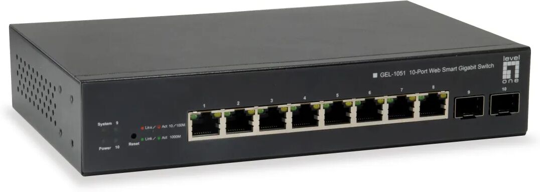 LevelOne GEP-1051 switch di rete Gestito L2/L3/L4 Gigabit Ethernet (10/100/1000) Supporto Power over (PoE) Nero [GEP-1051]