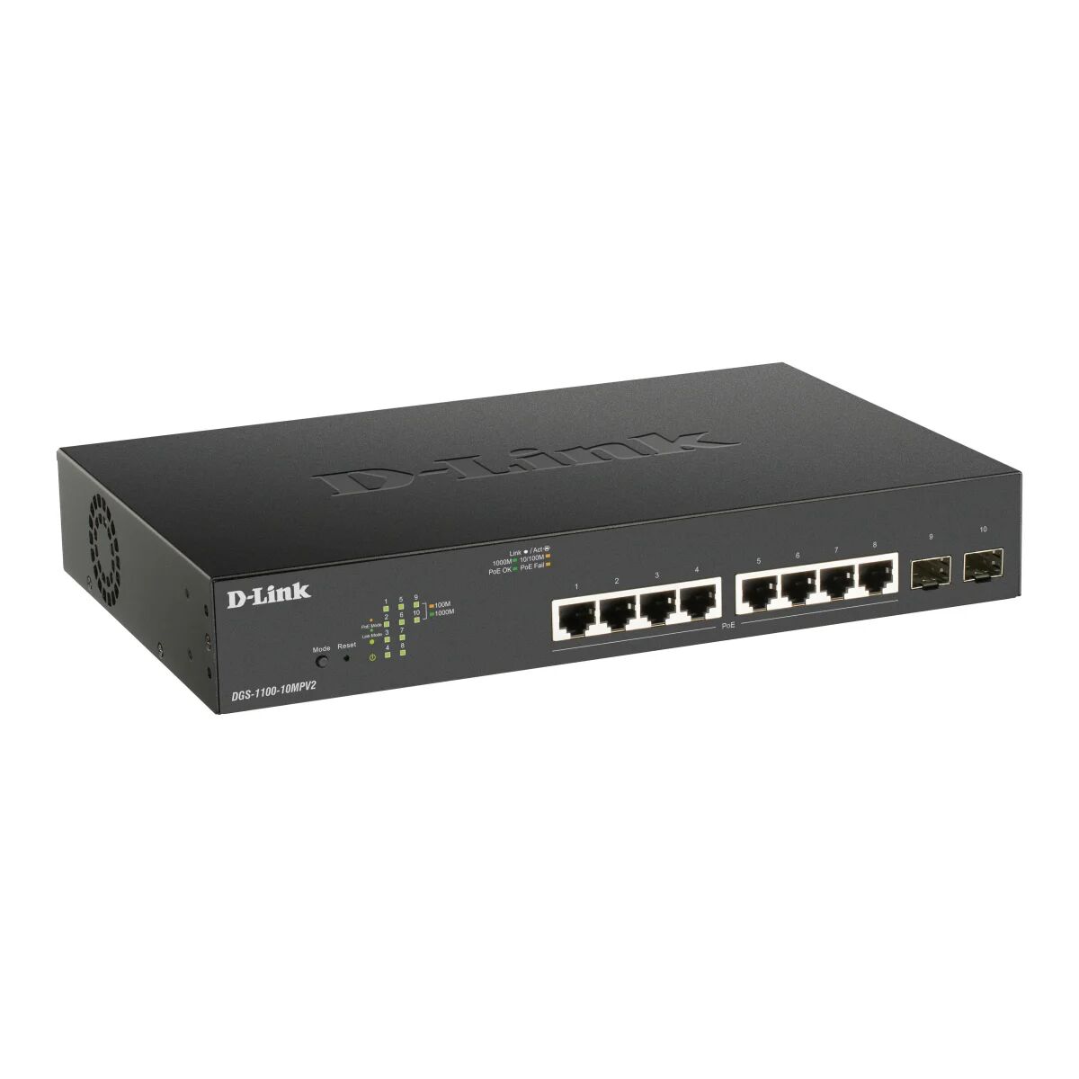 D-Link Switch di rete  10-Port PoE+Gigabit Smart Managed Switc Gestito Gigabit Ethernet (10/100/1000) [DGS-1100-10MPV2/B]
