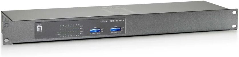 LevelOne Switch di rete  FEP-1601 Fast Ethernet (10/100) Grigio, Metallico Supporto Power over (PoE) [FEP-1601]