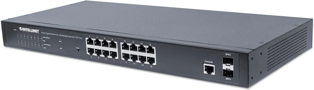 Intellinet 561198 switch di rete Gestito L2+ Gigabit Ethernet (10/100/1000) Supporto Power over (PoE) 1U Nero [561198]