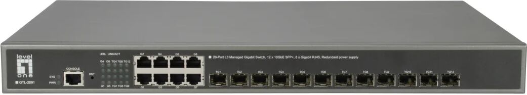 LevelOne GTL-2091 switch di rete Gestito L3 Gigabit Ethernet (10/100/1000) Grigio [57082203]