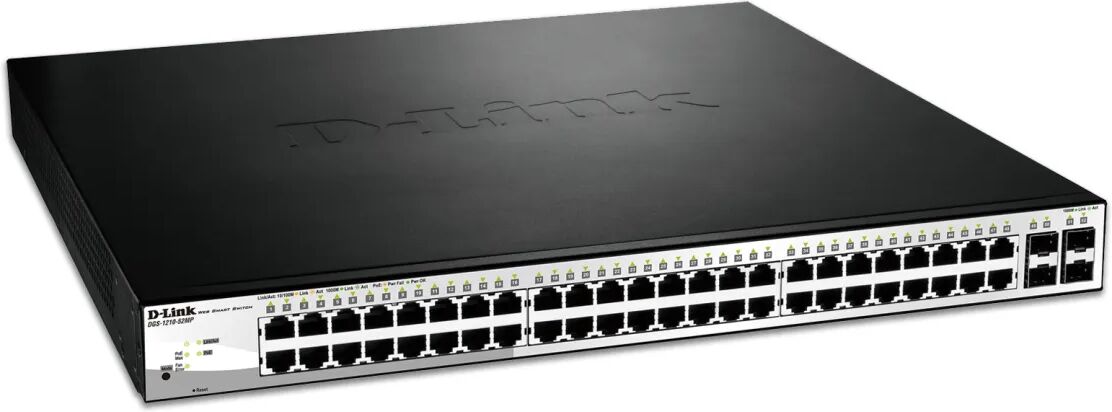 D-Link DGS-1210-52MP switch di rete Gestito L2 Gigabit Ethernet (10/100/1000) Supporto Power over (PoE) 1U Nero [DGS-1210-52MP]