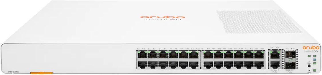 HP Switch di rete Aruba Instant On 1960 24G 2XGT 2SFP+ Gestito L2+ Gigabit Ethernet (10/100/1000) 1U Bianco [JL806A#ABB]