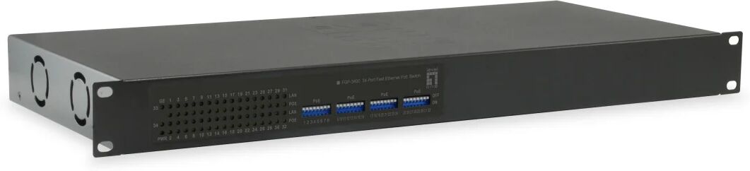 LevelOne FGP-3400W630 switch di rete Non gestito Fast Ethernet (10/100) Supporto Power over (PoE) Nero [FGP-3400W630]