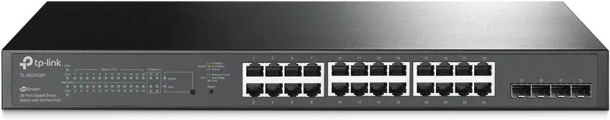 TP-Link JetStream TL-SG2428P switch di rete Gestito L2/L2+ Gigabit Ethernet (10/100/1000) Supporto Power over (PoE) 1U Nero [TL-SG2428P]