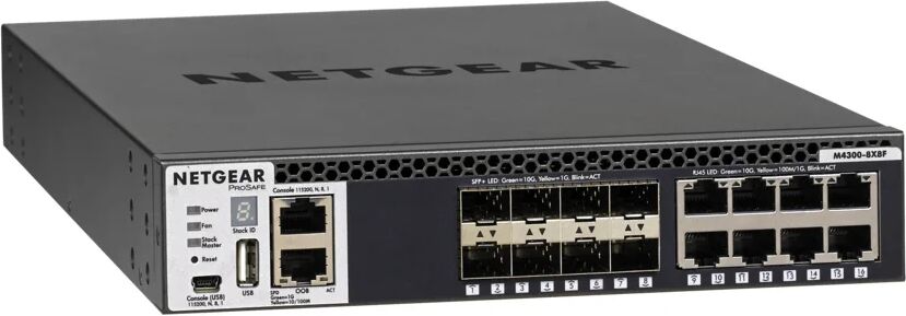 Netgear Switch di rete  M4300-8X8F Gestito L3 10G Ethernet (100/1000/10000) 1U Nero [XSM4316S-100NES]