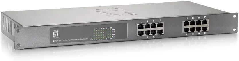 LevelOne Switch di rete  FEP-1611 Non gestito Fast Ethernet (10/100) Grigio Supporto Power over (PoE) [520826]