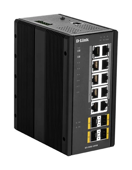 D-Link Switch di rete  DIS‑300G‑14PSW Gestito L2 Gigabit Ethernet (10/100/1000) Supporto Power over (PoE) Nero [DIS-300G-14PSW]