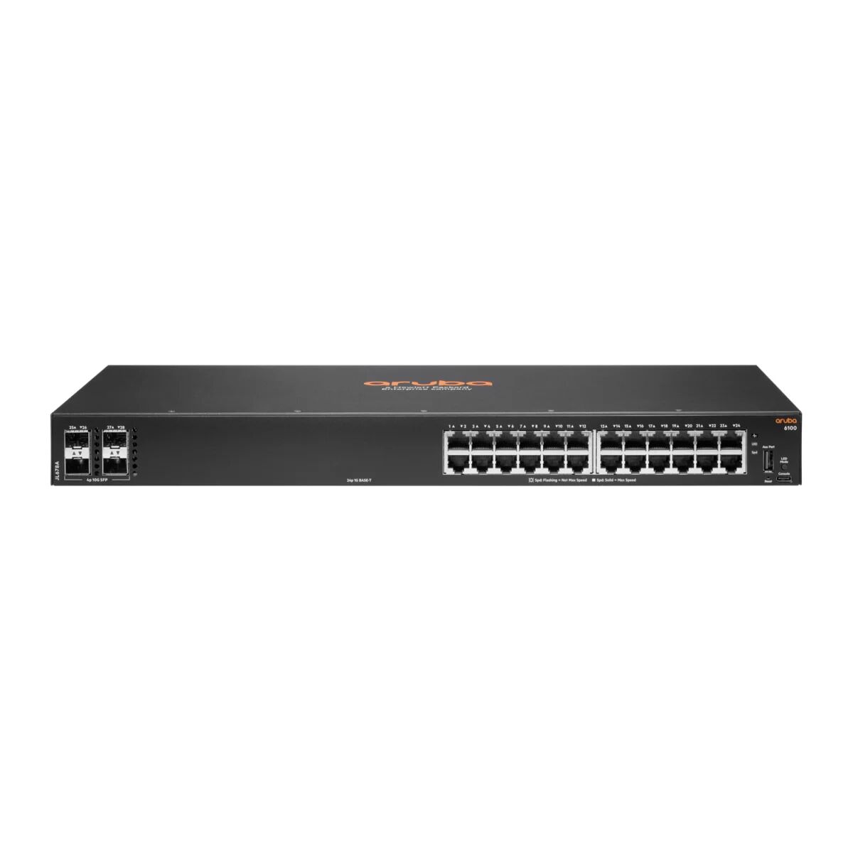 Aruba Switch di rete  6100 24G 4SFP+ Gestito L3 Gigabit Ethernet (10/100/1000) 1U Nero [JL678A]