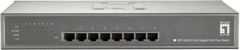 LevelOne GEP-0822 switch di rete Gigabit Ethernet (10/100/1000) Supporto Power over (PoE) Grigio [570739]