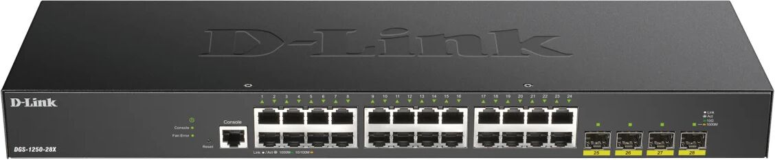 D-Link DGS-1250-28X switch di rete Gestito L3 Gigabit Ethernet (10/100/1000) Nero [DGS-1250-28X]