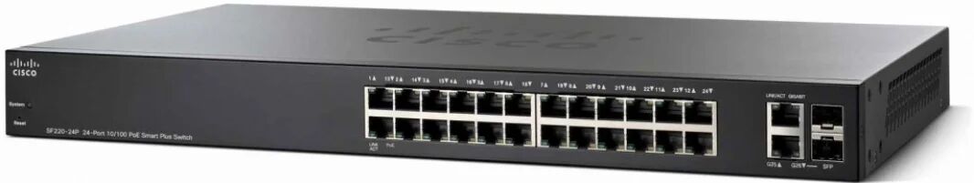 Cisco Systems Switch di rete  Small Business SF220-24P Gestito L2 Fast Ethernet (10/100) Supporto Power over (PoE) Nero