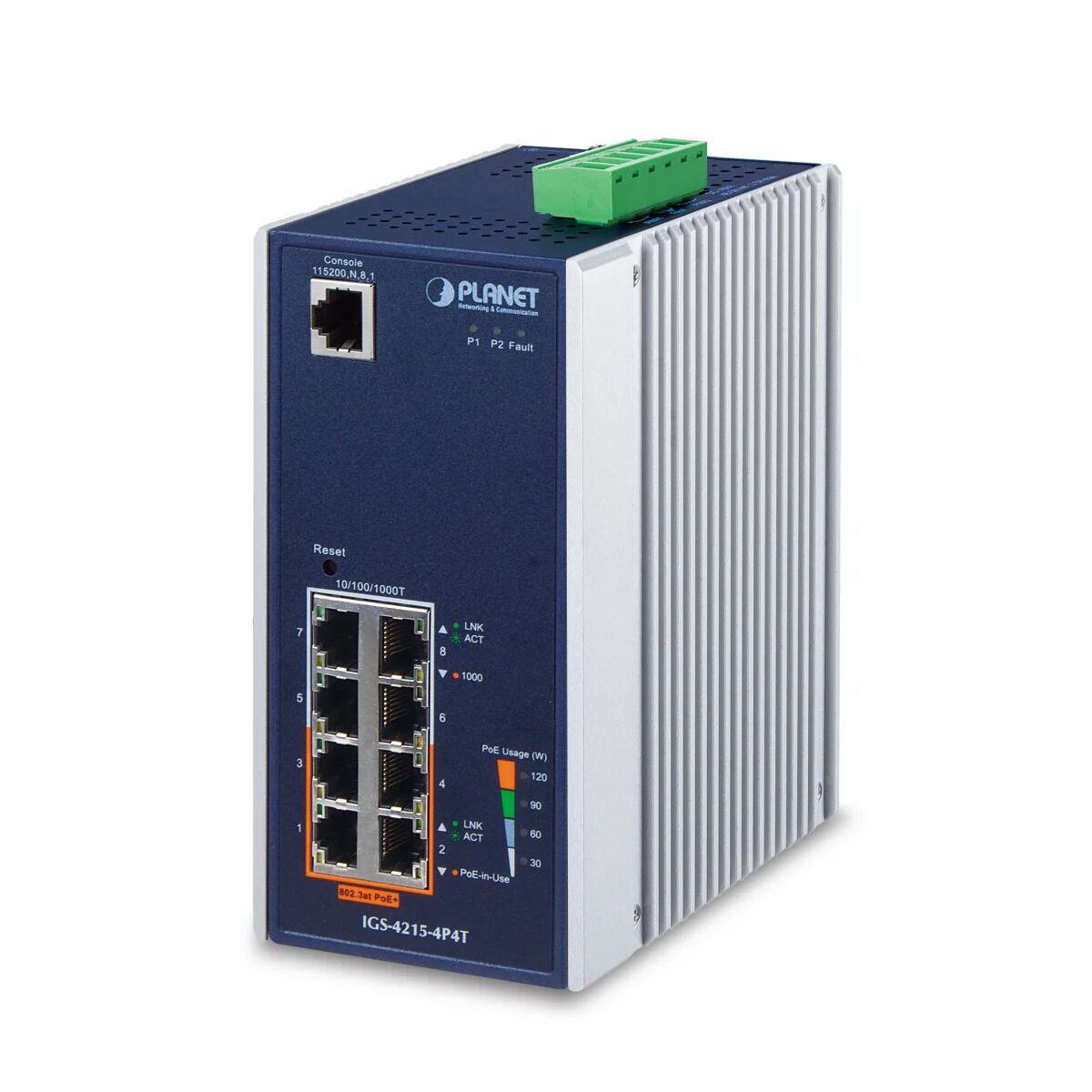 PLANET IGS-4215-4P4T switch di rete Gestito L2/L4 Gigabit Ethernet (10/100/1000) Supporto Power over (PoE) Blu, Bianco [IGS-4215-4P4T]